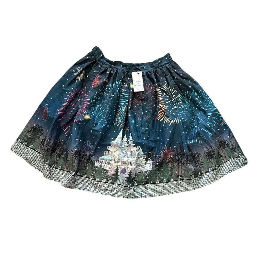 Unique Vintage Disney Fireworks Castle 1950s Full Skirt 2X Rare NWT - Picture 8 of 16
